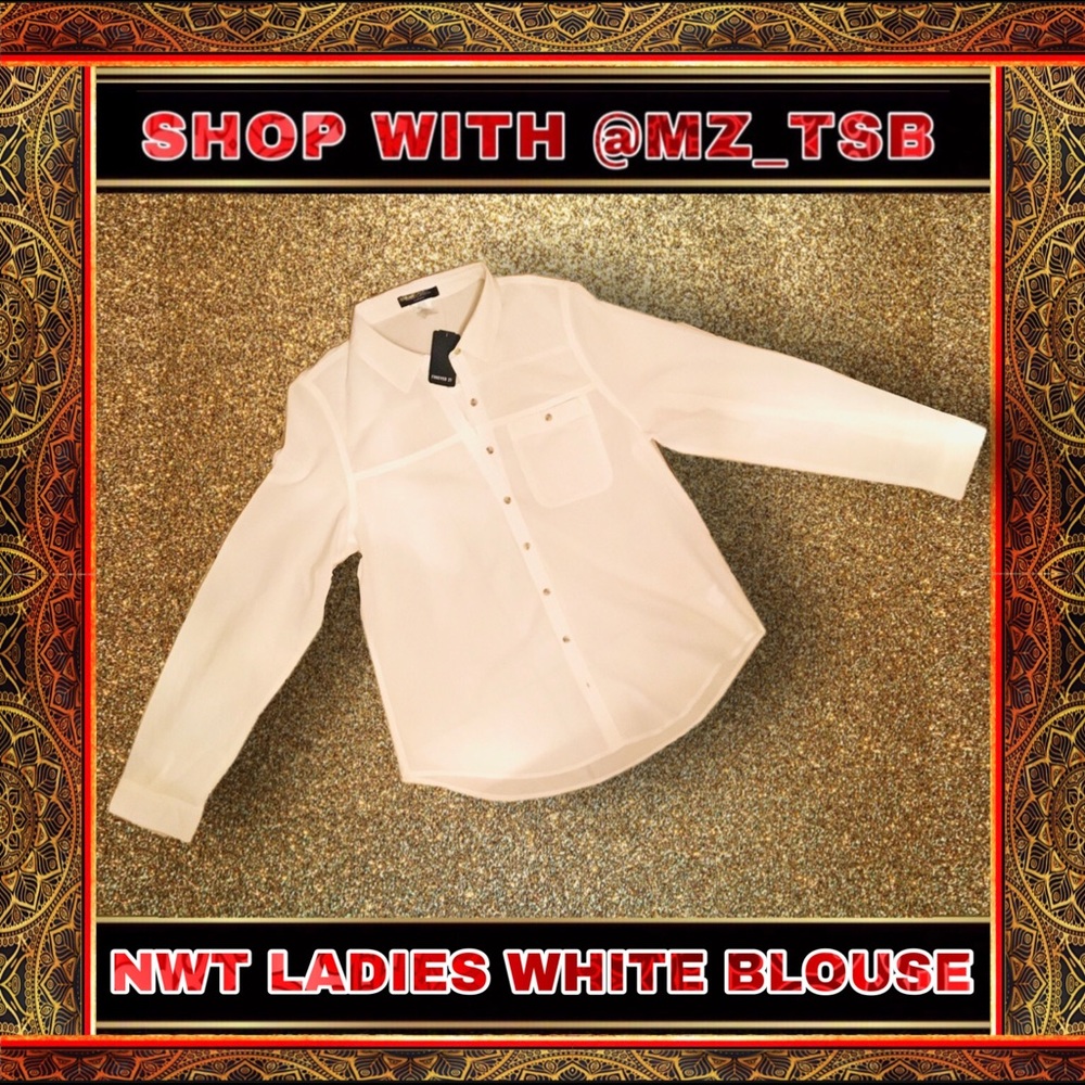 🤍⚪️ 🆕 NWT LADIES WHITE BLOUSE ⚪️🤍
